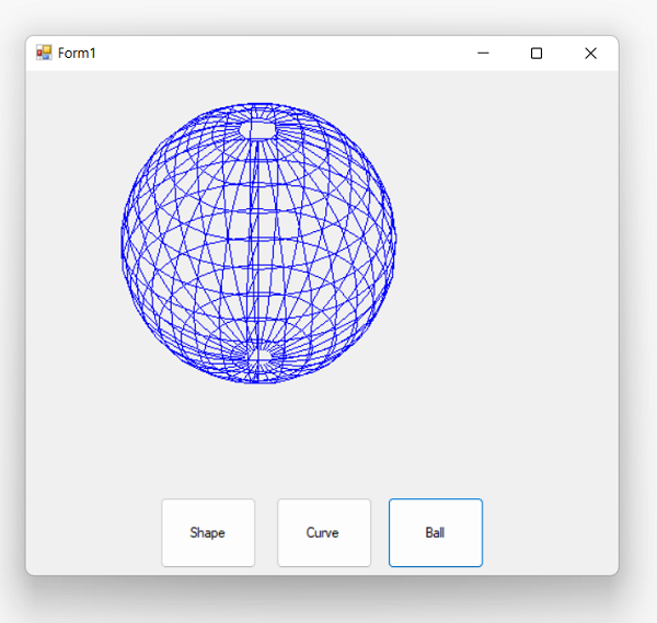 Forma 3D, curva 3D y bola 3D en VB .Net usando GDI+