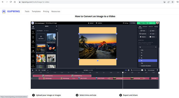 5 Mejor sitio web para convertir imágenes en video para crear películas y animación 5 Mejor sitio web para convertir imágenes en video para crear películas y animación