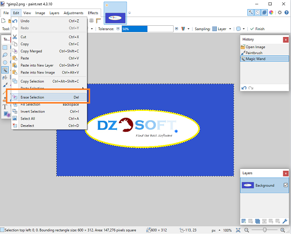 How to create Transparent Image in Paint.NET on Windows step-by-step