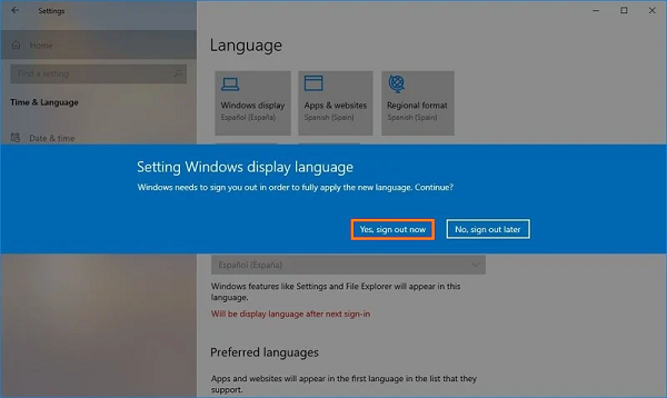 Cómo cambiar el idioma del sistema en Windows 10