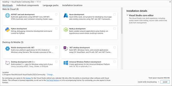 How to install Visual Studio 2022?