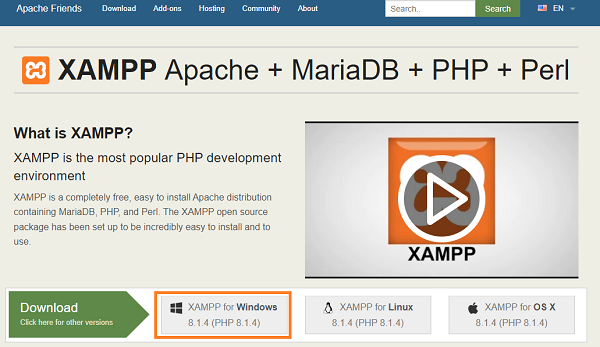How to install XAMP on Windows